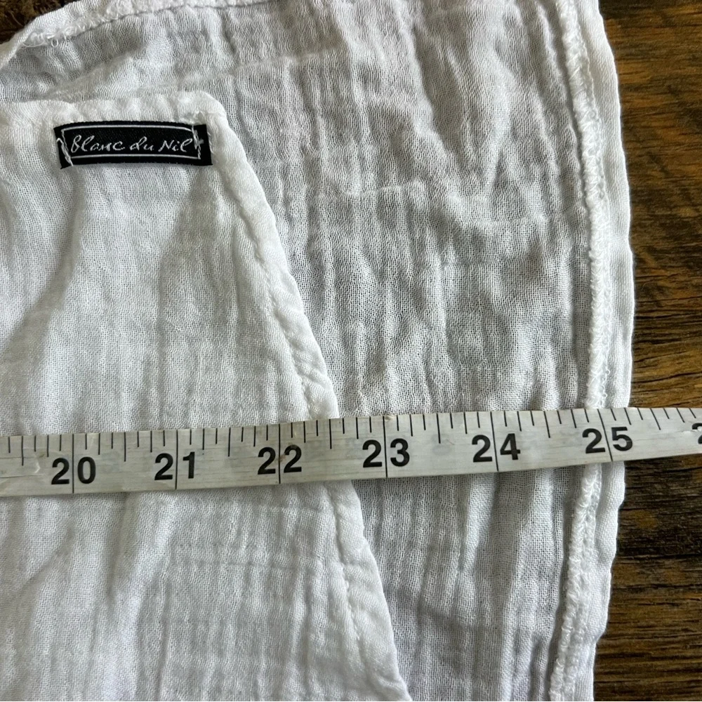 NWT Blanc du Nil Front Pocket Side Split Cotton Top - Picture 7 of 8
